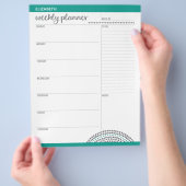 Wekelijkse planner met aangepaste naam en kleur flyer (Hand)