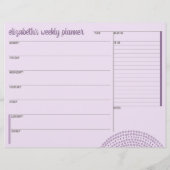 Wekelijkse planner met aangepaste naam Roze Paars Flyer (Achterkant)