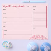 Wekelijkse planner met aangepaste naam Roze Paars Flyer (Enkel)