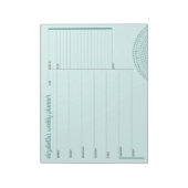 Wekelijkse planner met aangepaste naam - turkoois notitieblok (Linkerzijde)