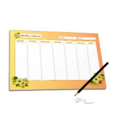 Wekelijkse planner met bloemen notitieblok