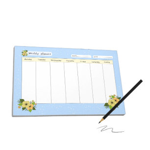 Wekelijkse planner met bloemen notitieblok
