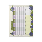 Wekelijkse planner met bosbessen notitieblok (Linkerzijde)