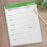 Wekelijkse Planner met de Naam van de Douane en Kl Notitieblok<br><div class="desc">Een geweldig ontwerp om je week te organiseren. Dit ontwerp omvat een gebied om jouw naam bij de bovenkant toe te voegen. Andere gebieden zijn leeg voor u om uw toe te voegen om lijst voor elke dag van de week te doen. U kunt de kleurenbar op de bovenkant veranderen....</div>