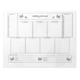 Wekelijkse planner met doelen en boodschappenlijst notitieblok