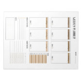 Wekelijkse planner met maandag start (beige) 8,5 x notitieblok (Voorkant)