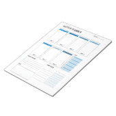Wekelijkse planner met maandag start (blauw) 8,5 x notitieblok (Schuin)