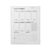 Wekelijkse planner met maandag start (grijs) 8,5 x notitieblok (Linkerzijde)