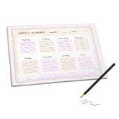 Wekelijkse planner met pastelkleuren notitieblok