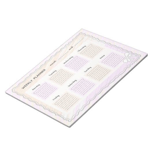Wekelijkse planner met pastelkleuren notitieblok (Schuin)