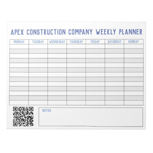 Wekelijkse Planner met Titel aan Personalize. Noti Notitieblok (Voorkant)