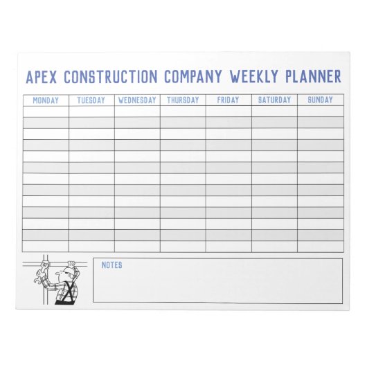 Wekelijkse Planner met Titel aan Personalize. Notitieblok (Voorkant)