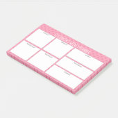Wekelijkse Planner met wazige roze patroonnaam Post-it® Notes (Schuin)