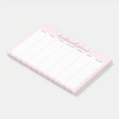 Wekelijkse Planner met wazige roze patroonnaam Post-it® Notes (Schuin)