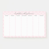 Wekelijkse Planner met wazige roze patroonnaam Post-it® Notes (Voorkant)