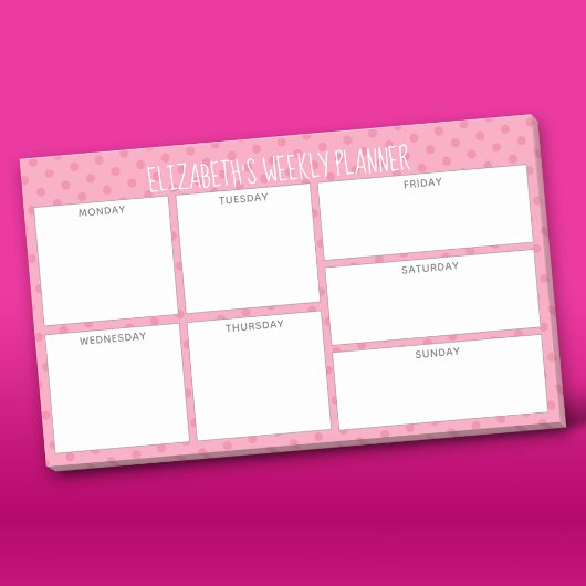 Wekelijkse Planner met wazige roze patroonnaam Post-it® Notes