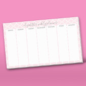 Wekelijkse Planner met wazige roze patroonnaam Post-it® Notes