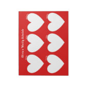 Wekelijkse planner met witte hartjes notitieblok (Linkerzijde)