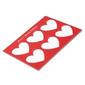 Wekelijkse planner met witte hartjes notitieblok (Schuin)