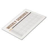 Wekelijkse planner minimale beige raster notitieblok (Schuin)