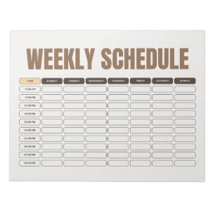 Wekelijkse planner minimale beige raster notitieblok