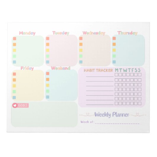 Wekelijkse Planner Notitieblok (Voorkant)