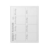 Wekelijkse planner, notitieblok (Linkerzijde)