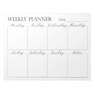 Wekelijkse planner, notitieblok