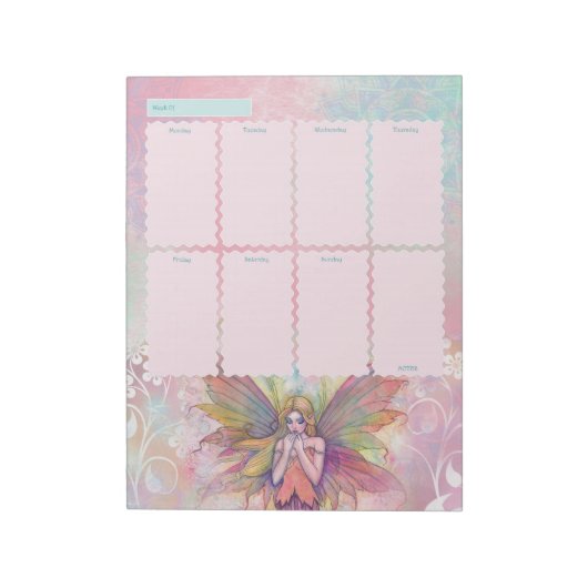 Wekelijkse Planner Notitieblok Wildflower Fairy (Linkerzijde)