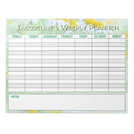 Wekelijkse planner om te personaliseren met naamke notitieblok