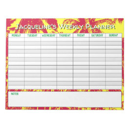 Wekelijkse planner om te personaliseren met naamke notitieblok
