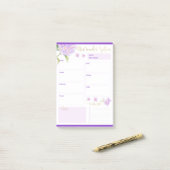 Wekelijkse Planner Paarse Hydrangea Bloem Post-it® Notes (Op bureau)