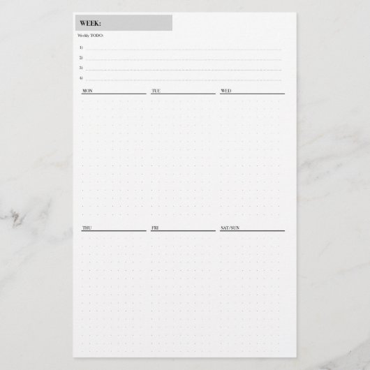 Wekelijkse Planner Pagew (Achterkant)