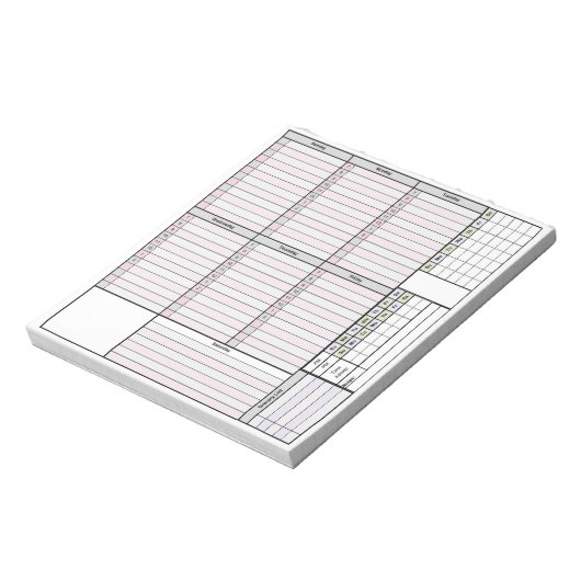 Wekelijkse Planner Pagina met tracker en maandroos Notitieblok (Linkerzijde)