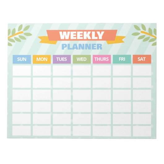 Wekelijkse planner papier notitieblok (Voorkant)