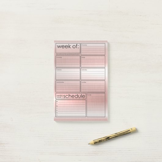 wekelijkse planner-Post-it® notes (Op bureau)