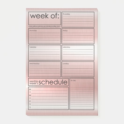 wekelijkse planner-Post-it® notes (Voorkant)
