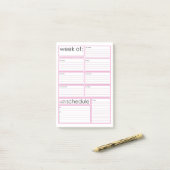 wekelijkse planner-Post-it® notes (Op bureau)