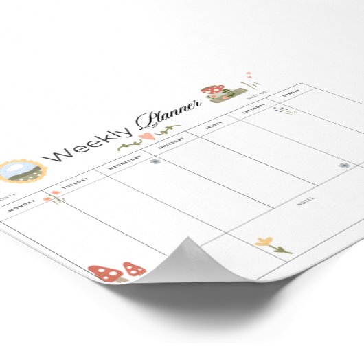 Wekelijkse Planner Printable Gezellig Huis Tracker Poster (Hoek)