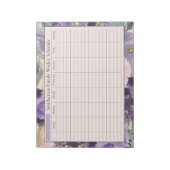 Wekelijkse planner roze paarse bloemen notitieblok (Linkerzijde)