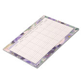 Wekelijkse planner roze paarse bloemen notitieblok (Schuin)