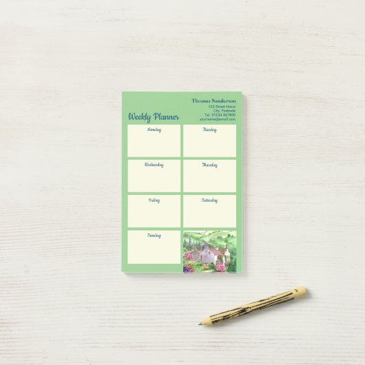 Wekelijkse planner Rydal Mount William Wordsworth- Post-it® Notes (Op bureau)