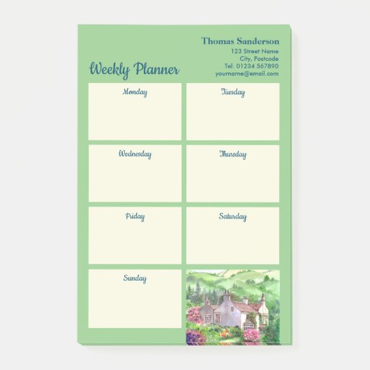 Wekelijkse planner Rydal Mount William Wordsworth- Post-it® Notes (Voorkant)