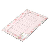 Wekelijkse Planner Schattigee Cat Pink Bloemennaam Notitieblok (Schuin)