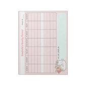 Wekelijkse Planner Schattigee Cat Pink Naam Scheur Notitieblok (Linkerzijde)