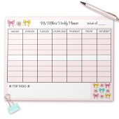 Wekelijkse Planner Schattigee School Teacher Name  Notitieblok