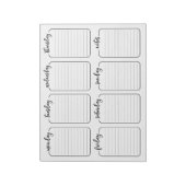Wekelijkse Planner Simple White Tear Away Calendar Notitieblok (Linkerzijde)