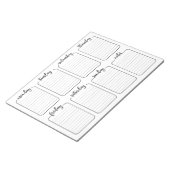 Wekelijkse Planner Simple White Tear Away Calendar Notitieblok (Schuin)