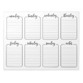 Wekelijkse Planner Simple White Tear Away Calendar Notitieblok (Voorkant)