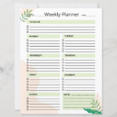 Wekelijkse planner sjabloon (Voorkant)